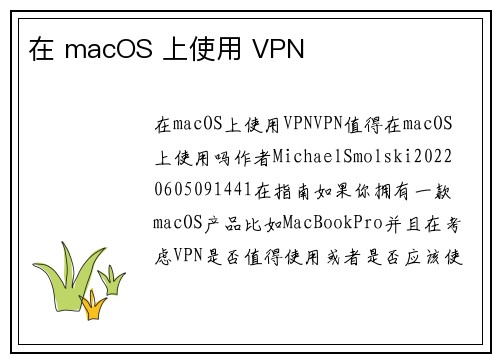 在 macOS 上使用 VPN 